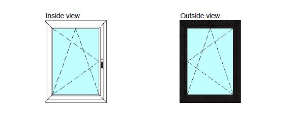 36 in X 48 in. uPVC-Triple Pane, Tilt & Turn, LowE-Glass +Screens +Nail Flange. White-Black; New Construction or Replacement. Left/Right Handed