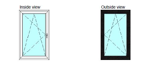 36 in X 60 in. uPVC-Triple Pane, Tilt & Turn, LowE-Glass, +Screens, +Nail Flange. White-Black; New Construction or Replacement, Left/Right Handed