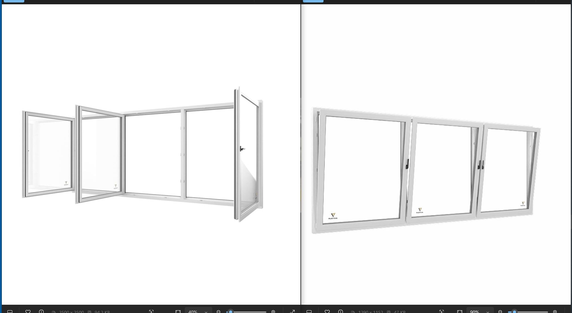 108 in X 48 in. uPVC-Triple Pane, Tilt & Turn, LowE-Glass +Screens +Nail Flange. Double Sash, New Construction or Replacement. Left/Right Handed, White-Black